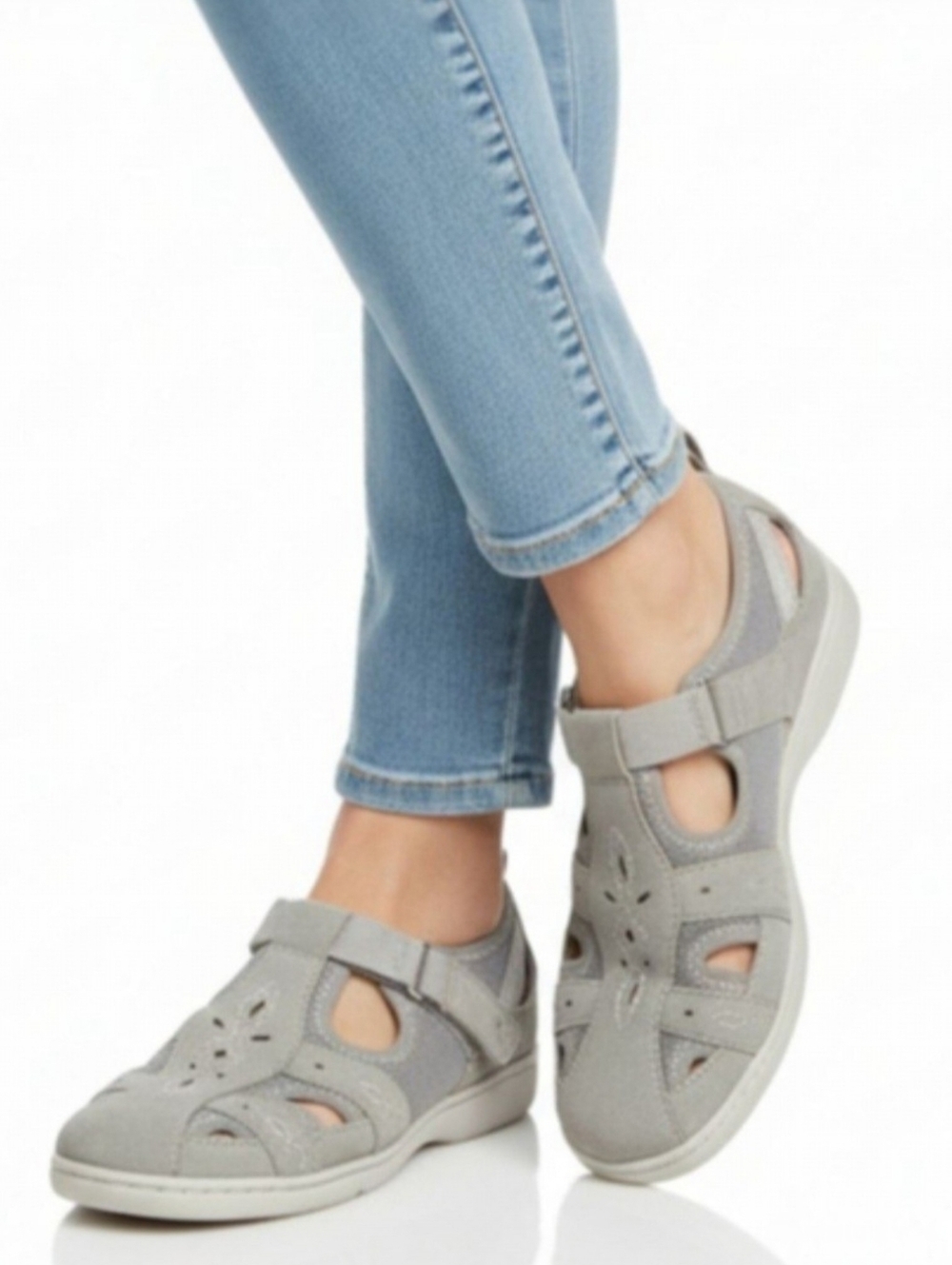 Earth Origins 8 Gray Tan Sport Sandals